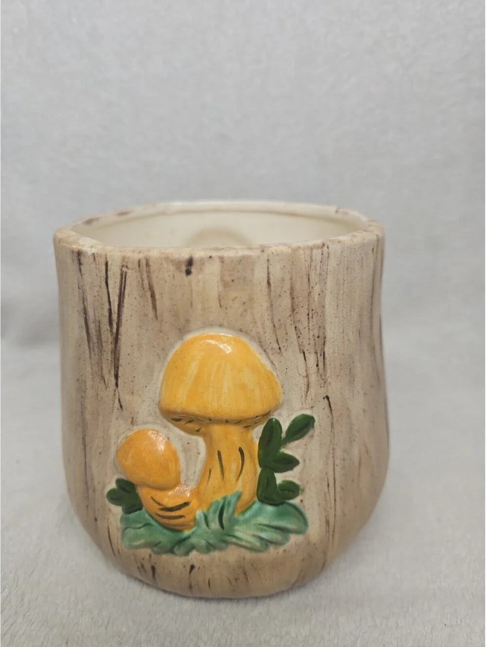 Vintage 70s Arnels Mushroom Ceramic Canister Utensil Holder Planter Med *No Lid*